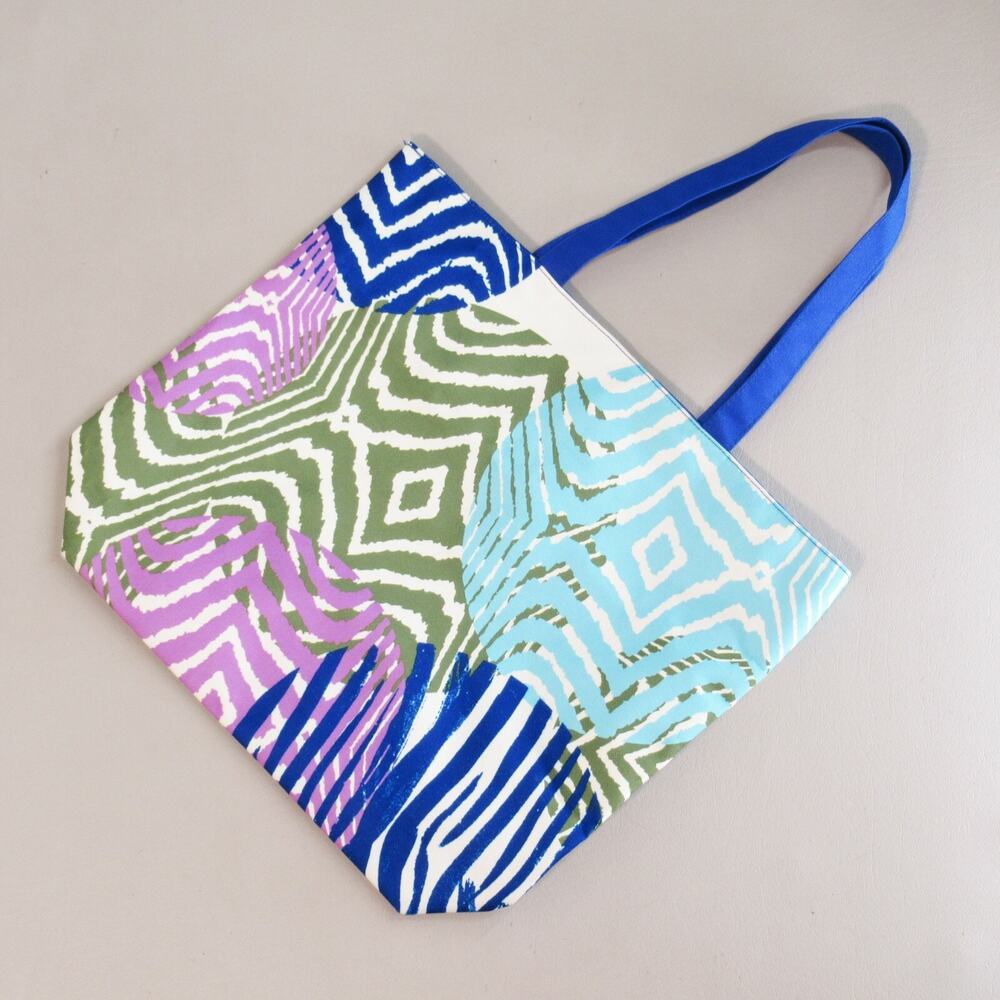 Tropical Floral Tote Bag Womens Beach Lined Shoulder Carryall Double Handles